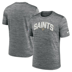 New Orleans Saints Sideline Velocity Athletic Stack Performance T-Shirt - Gray T-shirts