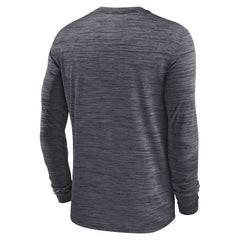 Las Vegas Raiders Sideline Velocity Athletic Stack Performance Long Sleeve T-Shirt - Charcoal T-shirts