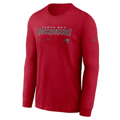 Tampa Bay Buccaneers Sideline Infograph Lock Up Performance Long Sleeve T-Shirt - Red T-shirts