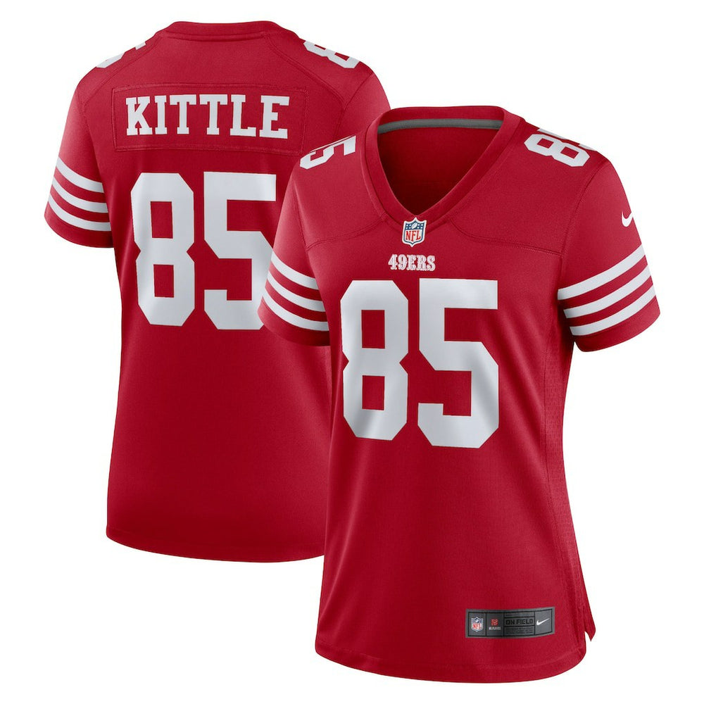 George Kittle San Francisco 49ers Women's Team Game Player Jersey - Scarlet Jerseys