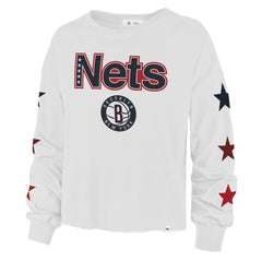Brooklyn Nets '47 Women's 2021/22 City Edition Call Up Parkway Long Sleeve T-Shirt White - 47 brand outlet