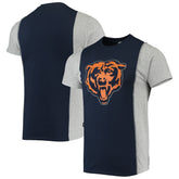 Chicago Bears Refried Apparel Sustainable Split T-Shirt - Navy/Heathered Gray T-shirts