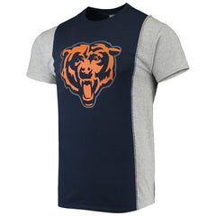 Chicago Bears Refried Apparel Sustainable Split T-Shirt - Navy/Heathered Gray T-shirts