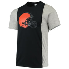 Cleveland Browns Refried Apparel Sustainable Split T-Shirt - Black/Heathered Gray T-shirts