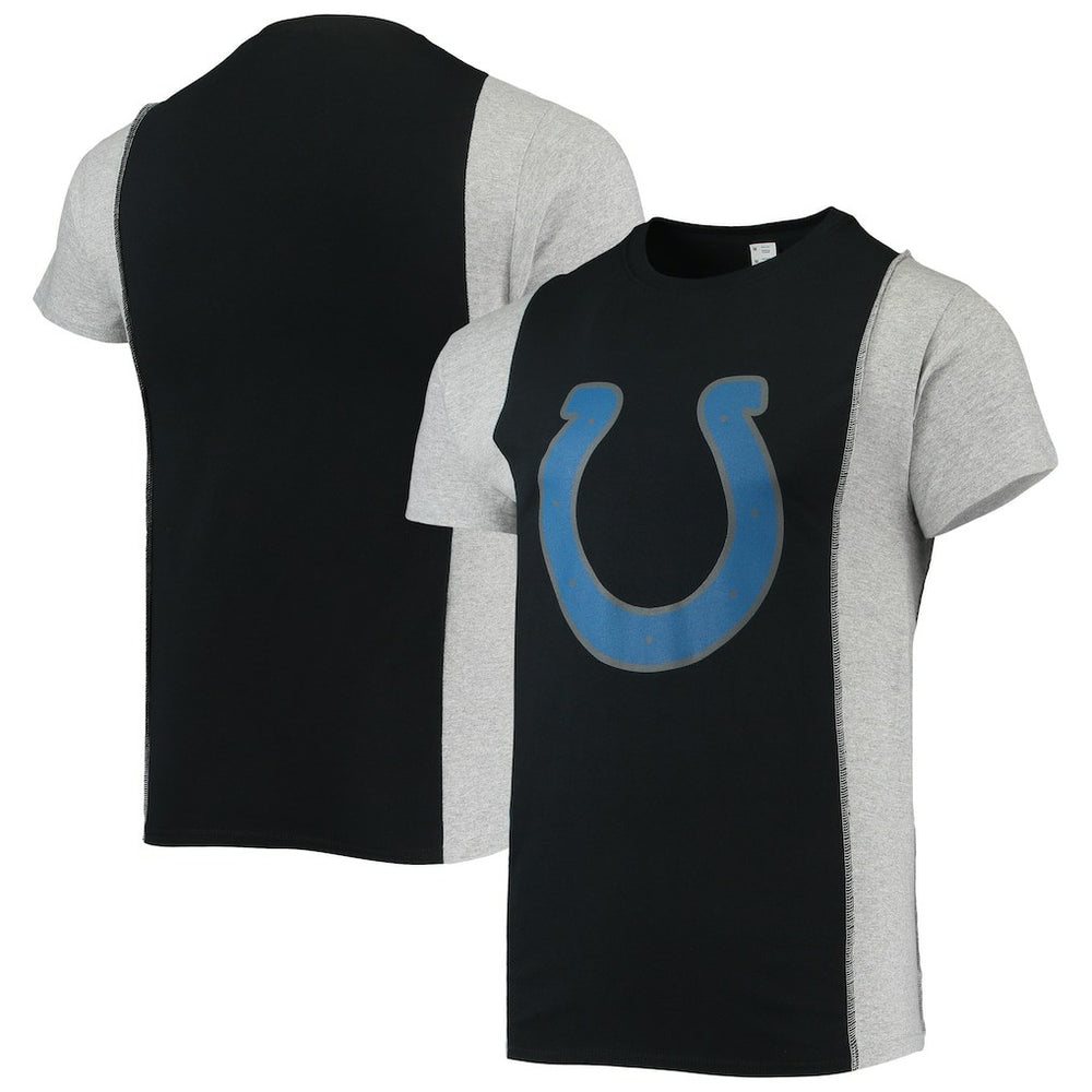 Indianapolis Colts Refried Apparel Sustainable Split T-Shirt - Black/Heathered Gray T-shirts