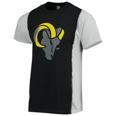 Los Angeles Rams Refried Apparel Sustainable Split T-Shirt - Black/Heathered Gray T-shirts