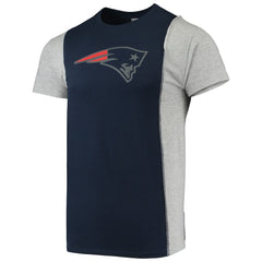 New England Patriots Refried Apparel Sustainable Split T-Shirt - Navy/Heathered Gray T-shirts