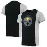 Pittsburgh Steelers Refried Apparel Sustainable Split T-Shirt - Black/Heathered Gray T-shirts