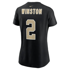 Jameis Winston New Orleans Saints Women's Name & Number T-Shirt - Black T-shirts