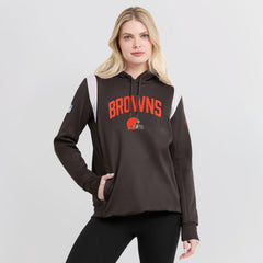 Cleveland Browns Women's Sideline Stack Performance Pullover Hoodie - Brown Hoodies