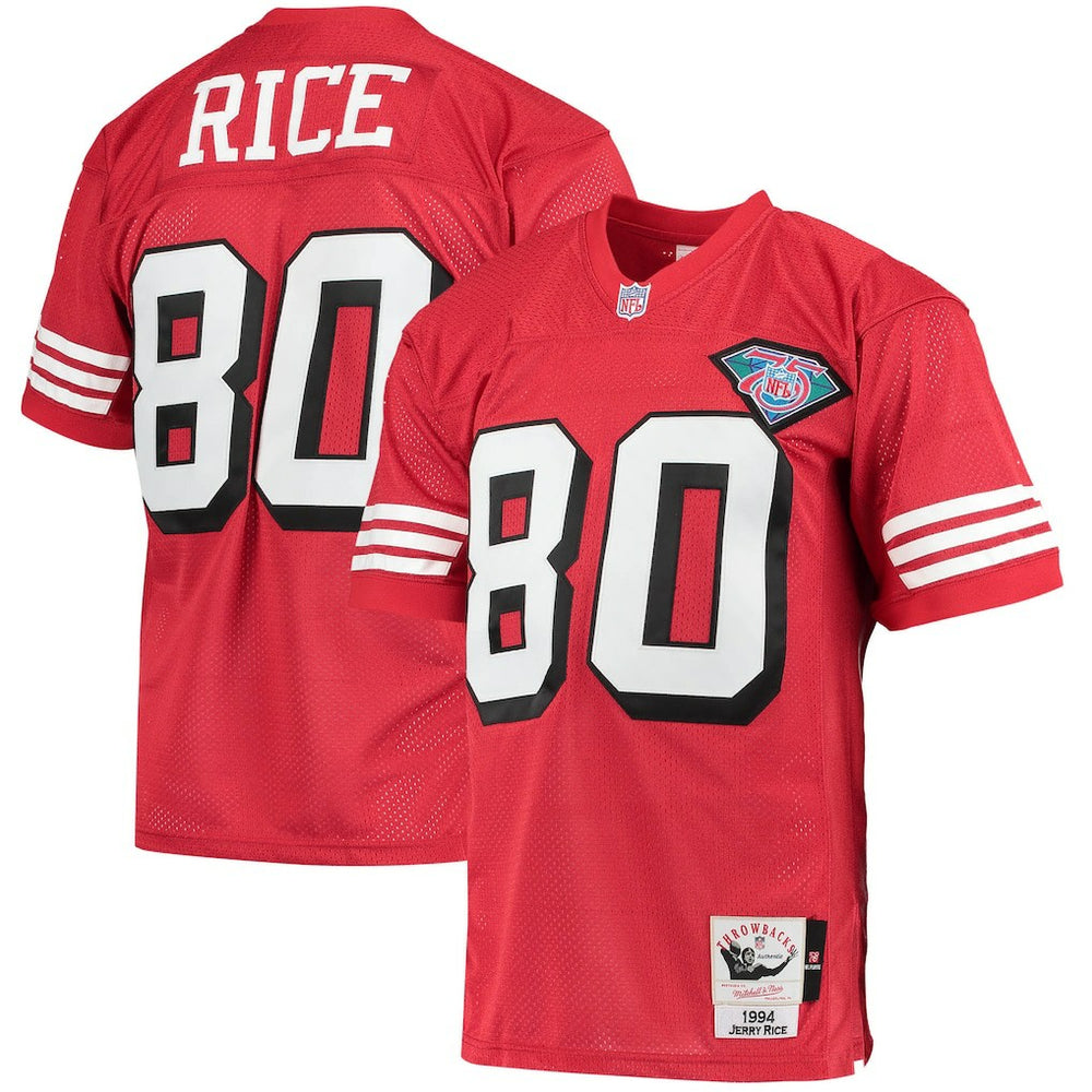 Jerry Rice San Francisco 49ers 1994 Authentic Throwback Retired Player Jersey - Scarlet Jerseys