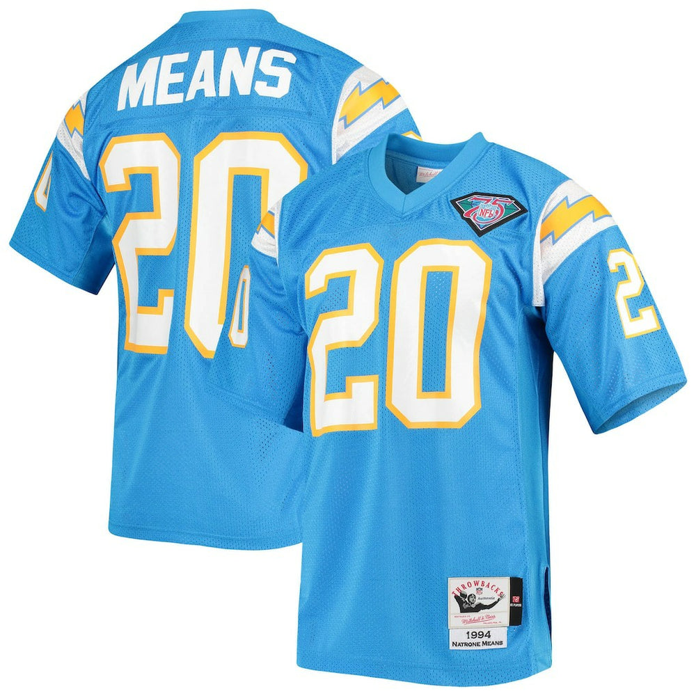 Natrone Means Los Angeles Chargers 1994 Authentic Throwback Retired Player Jersey - Powder Blue Jerseys
