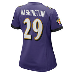 Ar'Darius Washington Baltimore Ravens Women's Player Game Jersey - Purple Jerseys