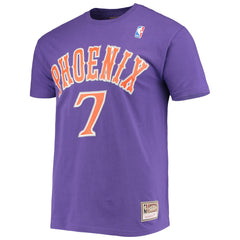 Kevin Johnson Phoenix Suns Hardwood Classics Stitch Name & Number T-Shirt Purple - Mitchell & Ness