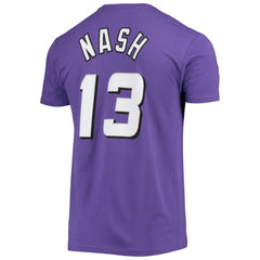 Steve Nash Phoenix Suns Hardwood Classics Stitch Name & Number T-Shirt Purple - Mitchell & Ness