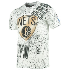 Brooklyn Nets FISLL Gold Foil Splatter Print T-Shirt White outlet