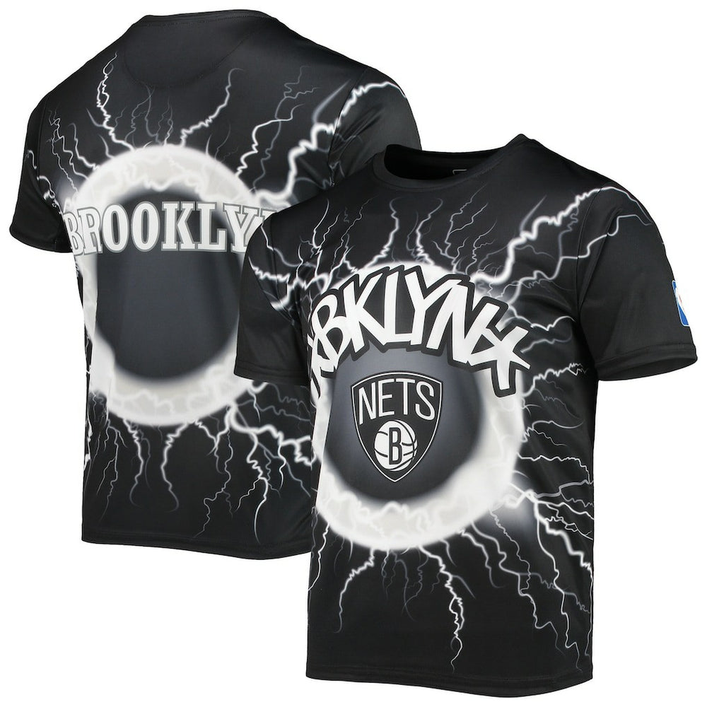 Brooklyn Nets FISLL Tornado Bolt T-Shirt Black