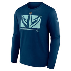 Seattle Kraken Fanatics Authentic Pro Core Collection Secondary Long Sleeve T-Shirt - Deep Sea Blue | US 4498564