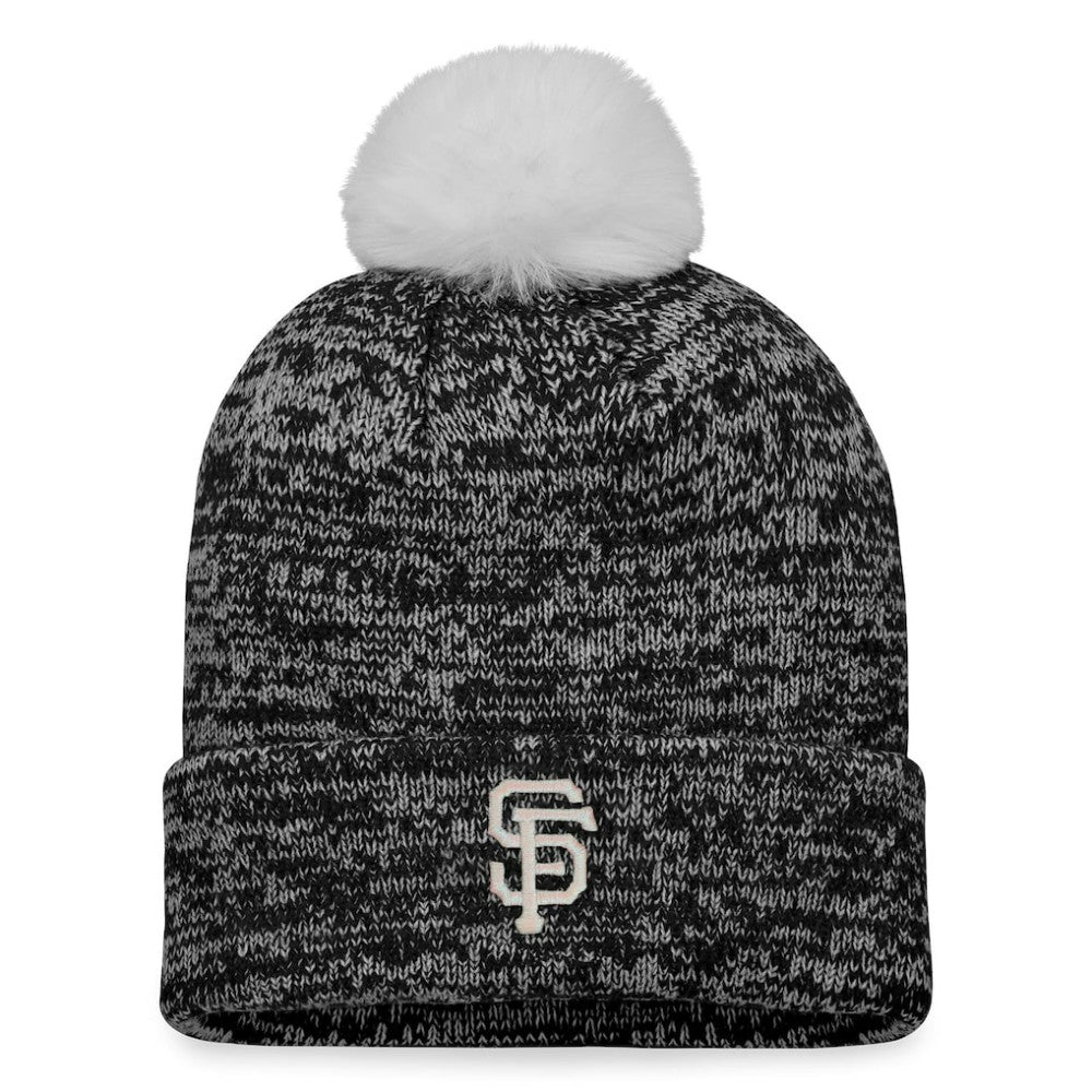 San Francisco Giants Fanatics Women's Iconic Cuffed Knit Hat with Pom - Black/White Hats