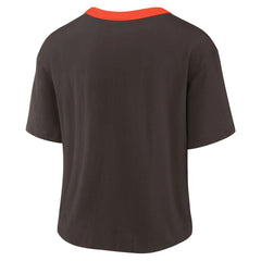 Cleveland Browns Women's High Hip Fashion Cropped Top - Brown Tops