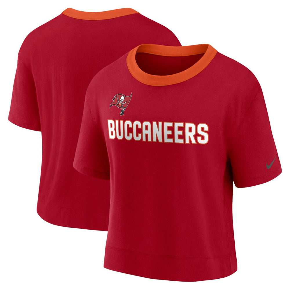 Tampa Bay Buccaneers Women's High Hip Fashion Cropped Top - Red Tops