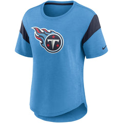 Tennessee Titans Women's Primary Logo Fashion Top - Light Blue Tops