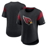 Arizona Cardinals Women's Primary Logo Fashion Top - Heather Black Tops