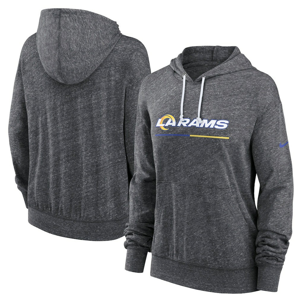 Los Angeles Rams Women's Team Spirit Gym Vintage Lightweight Hoodie Top - Heather Charcoal Hoodies