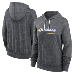 Los Angeles Rams Women's Team Spirit Gym Vintage Lightweight Hoodie Top - Heather Charcoal Hoodies