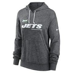 New York Jets Women's Team Spirit Gym Vintage Lightweight Hoodie Top - Heather Charcoal Hoodies