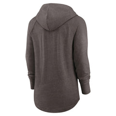 Cleveland Browns Women's Minimal Statement Lightweight Raglan Funnel Neck Pullover Hoodie - Brown Hoodies