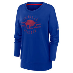 Buffalo Bills Women's Rewind Playback Icon Performance Pullover Sweatshirt - Royal Pullover