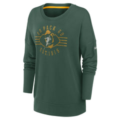 Green Bay Packers Women's Rewind Playback Icon Performance Pullover Sweatshirt - Green Pullover
