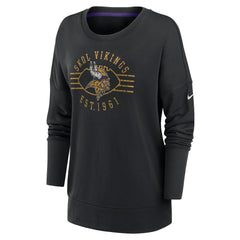 Minnesota Vikings Women's Rewind Playback Icon Performance Pullover Sweatshirt - Black Pullover