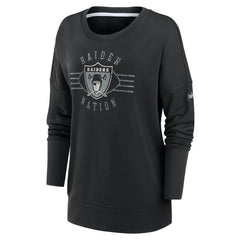 Las Vegas Raiders Women's Rewind Playback Icon Performance Pullover Sweatshirt - Black Pullover