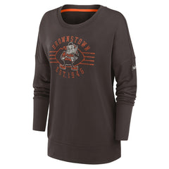Cleveland Browns Women's Rewind Playback Icon Performance Pullover Sweatshirt - Brown Pullover