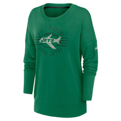 New York Jets Women's Rewind Playback Icon Performance Pullover Sweatshirt - Green Pullover