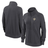 New Orleans Saints Women's Premium Raglan Performance Half-Zip Sweatshirt - Charcoal Sweatshirts