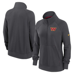 Washington Commanders Women's Premium Raglan Performance Half-Zip Sweatshirt - Charcoal Sweatshirts
