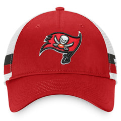 Tampa Bay Buccaneers Iconic Team Stripe Trucker Snapback Hat - Red/White Hats
