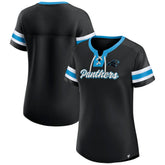 Carolina Panthers Women's Original State Lace-Up T-Shirt - Black T-shirts