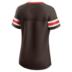 Cleveland Browns Women's Original State Lace-Up T-Shirt - Brown T-shirts