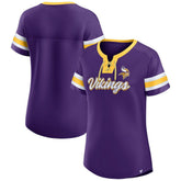 Minnesota Vikings Women's Original State Lace-Up T-Shirt - Purple T-shirts