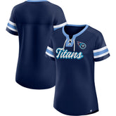Tennessee Titans Women's Original State Lace-Up T-Shirt - Navy T-shirts