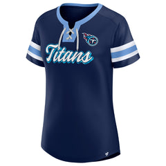 Tennessee Titans Women's Original State Lace-Up T-Shirt - Navy T-shirts