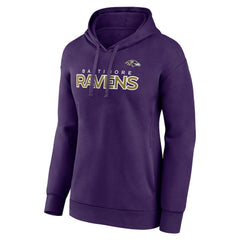 Baltimore Ravens Women's Iconic Cotton Fleece Checklist Pullover Hoodie - Purple Hoodies