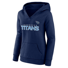 Tennessee Titans Women's Iconic Cotton Fleece Checklist Pullover Hoodie - Navy Hoodies