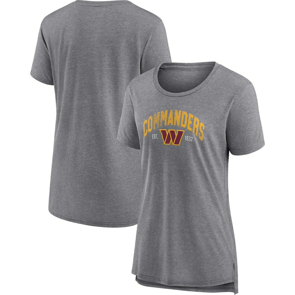 Washington Commanders Women's Drop Back Modern T-Shirt - Heathered Gray T-shirts