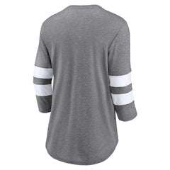 Cleveland Browns Women's Primary Logo 3/4 Sleeve Scoop Neck T-Shirt - Heathered Gray T-shirts