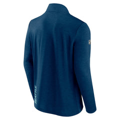 Seattle Kraken Fanatics Authentic Pro Rink Quartet-Zip Jacket - Heather Deep Sea Blue | US 4501543